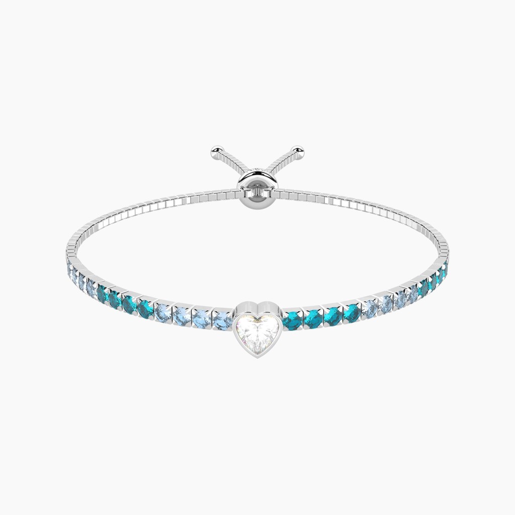 Tennis bracciale regolabile con cristalli azzurri - KIDULT