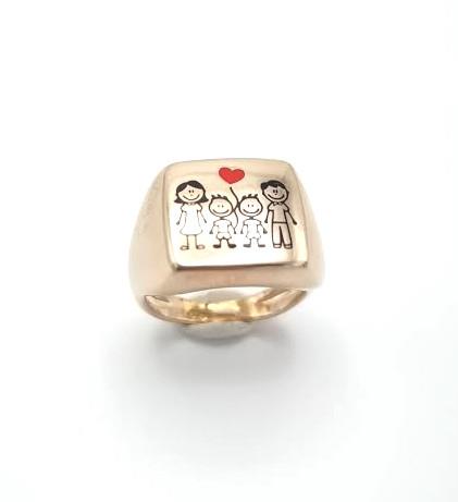 Anello Chevalier Quadrato Personalizzabile - LORENZO SEGONI SILVER