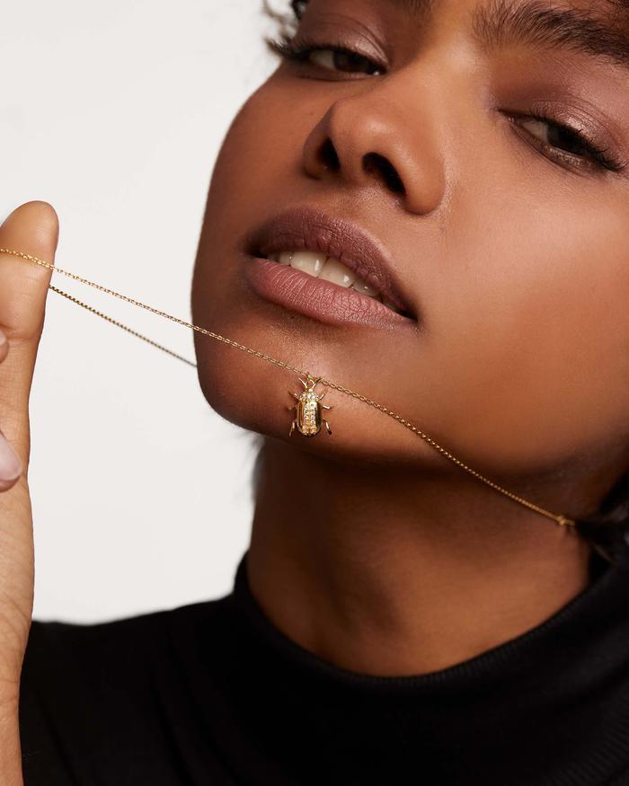 PDPaola Amuleto Balance Beetle Necklace - PDPAOLA