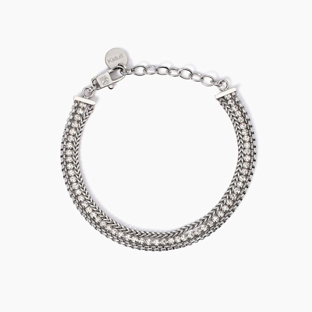 Bracciale con due catene e tennis - KIDULT