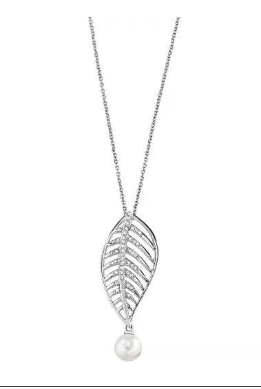 FOGLIA PENDANT SS PEARL 40+5CM - MORELLATO