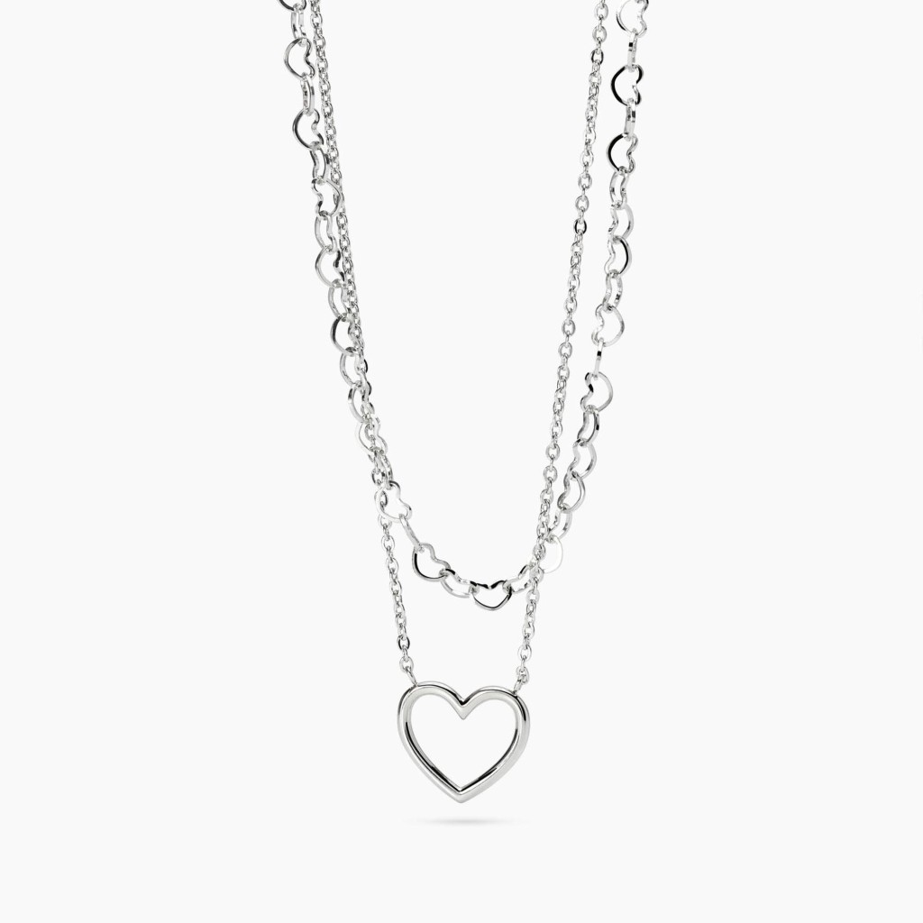 Girocollo doppia catena e cuore - KIDULT