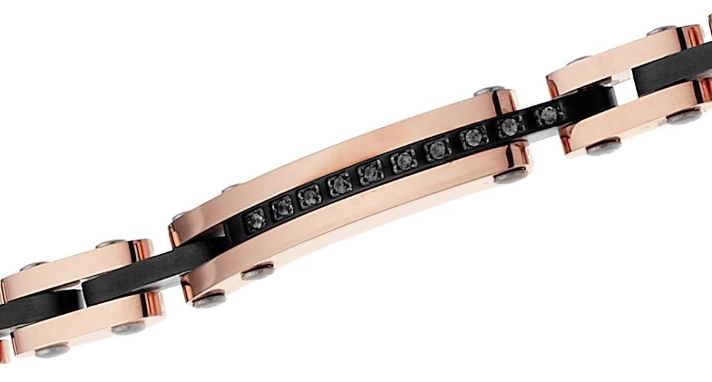 Bracciale Zancan da uomo Acciaio pvd Rosa e Nero - ZANCAN