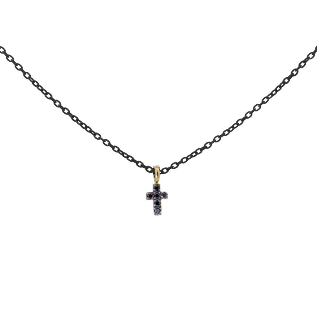Girocollo Rue Des Mille Gold Croce Total Black - 