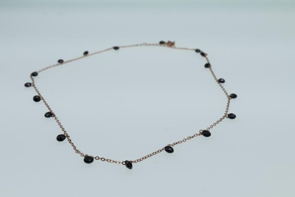 COLLANA IN ARGENTO ROS&Egrave;  PIETRE NERE  - LORENZO SEGONI SILVER