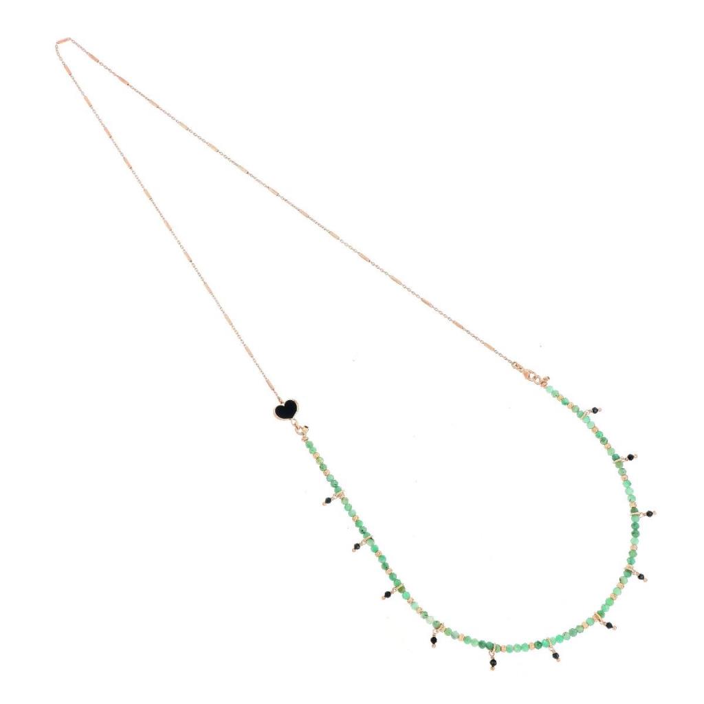 Collana Maman Et Sophie Lunga Spinelli Neri e Smeraldi - MAMAN ET SOPHIE