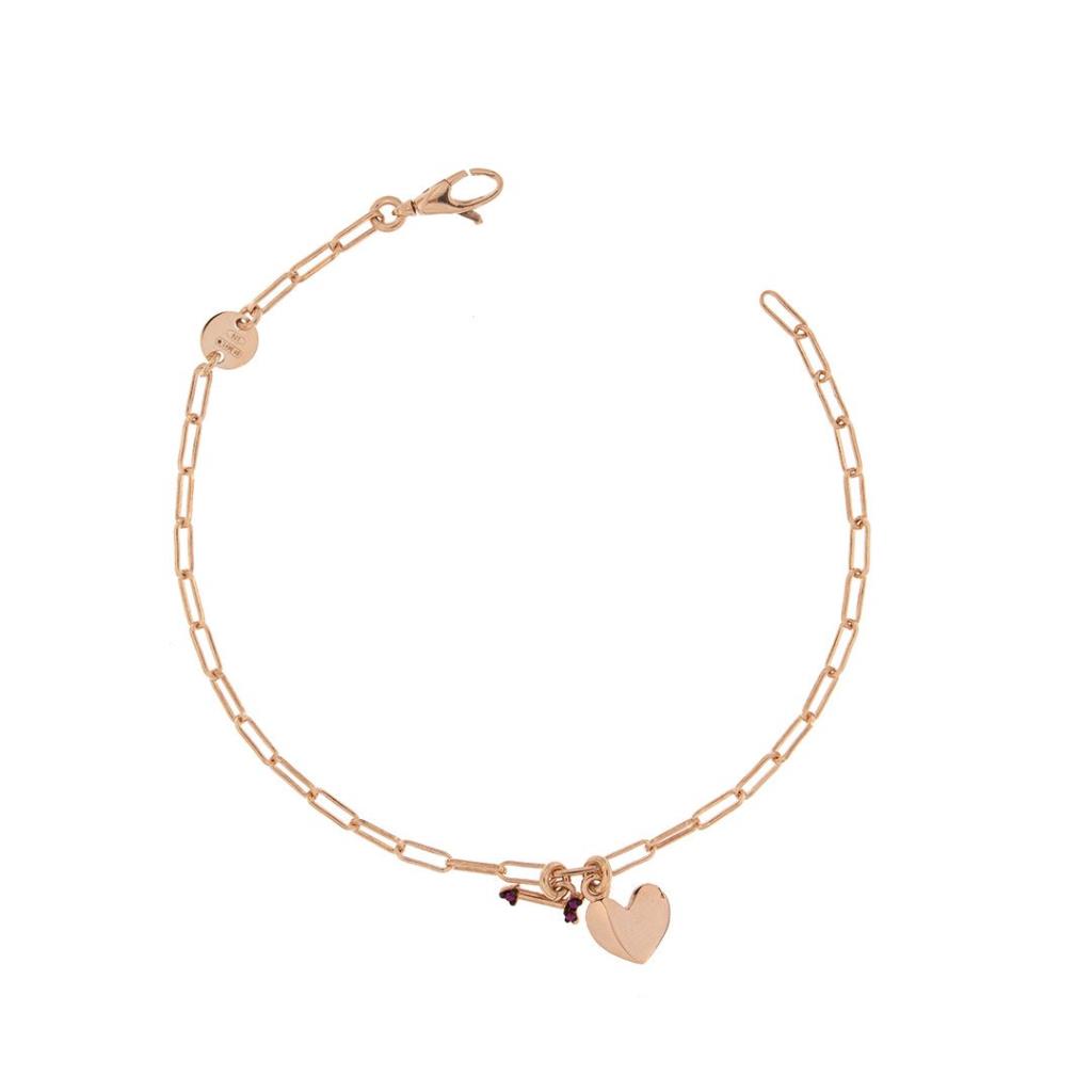 Bracciale Rue Des Mille catenella con doppio ciondolo cuore e freccia - RUE DES MILLE