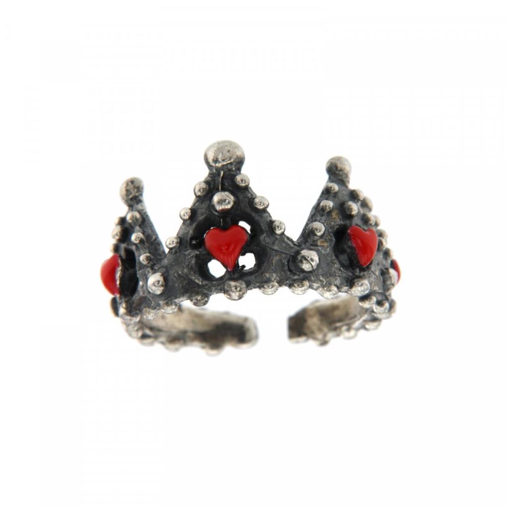 ANELLO CORONA CUORI ROSSI - MAMAN ET SOPHIE