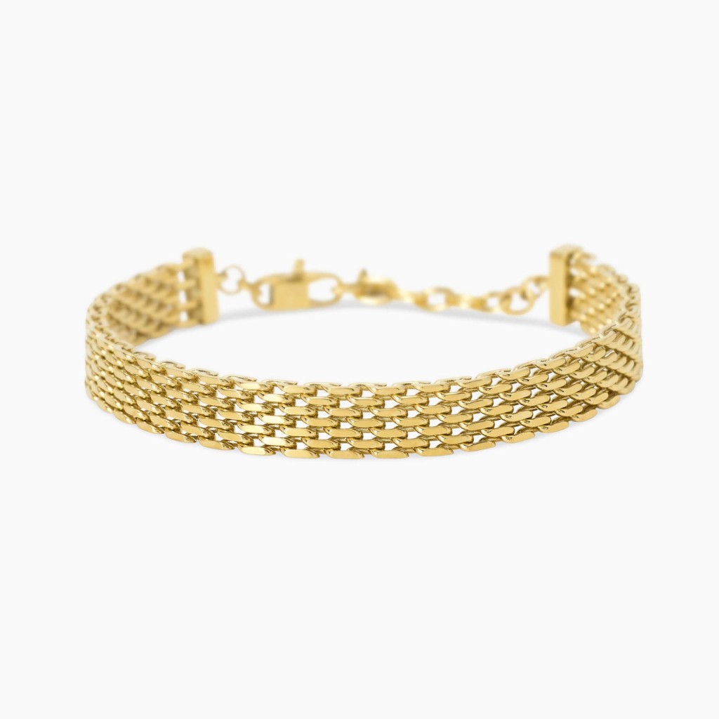 Bracciale regolabile dorato con catena mesh - KIDULT