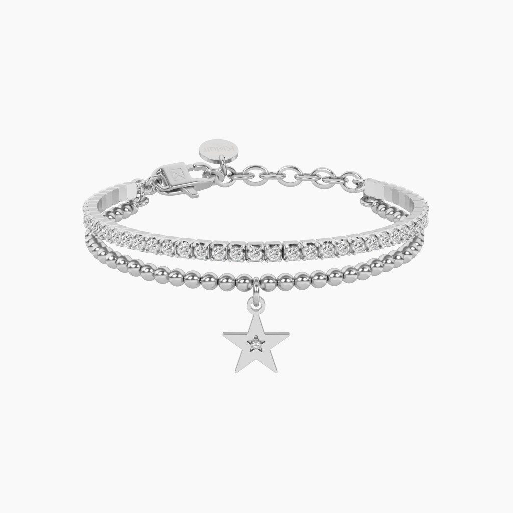 Bracciale tennis cristalli bianchi con ciondolo stella  - KIDULT