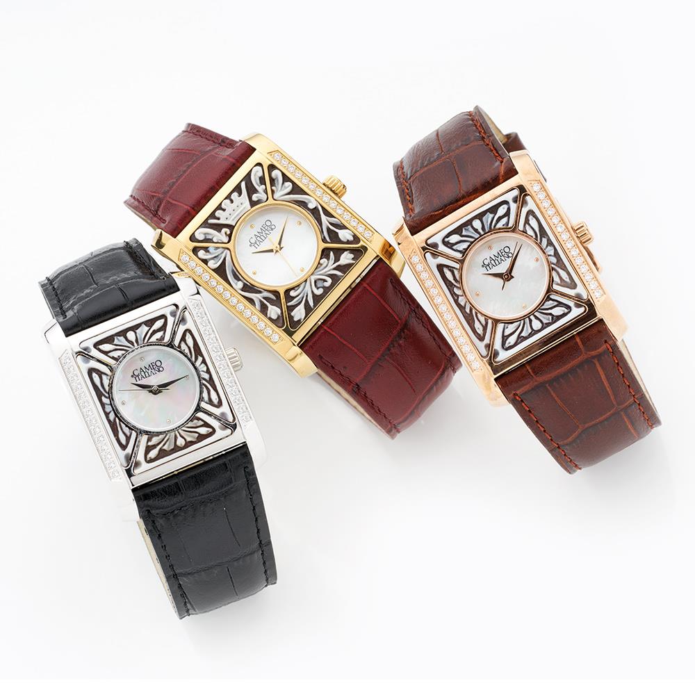 OROLOGIO DONNA   PELLE MARRONE - CAMEO ITALIANO