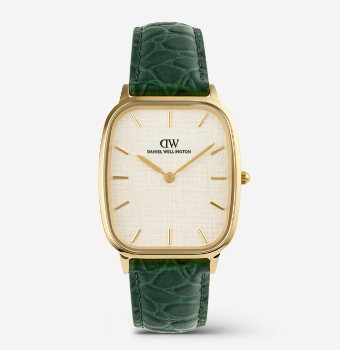 Marlon Green Croc Belly Linen Gold - DANIEL WELLINGTON