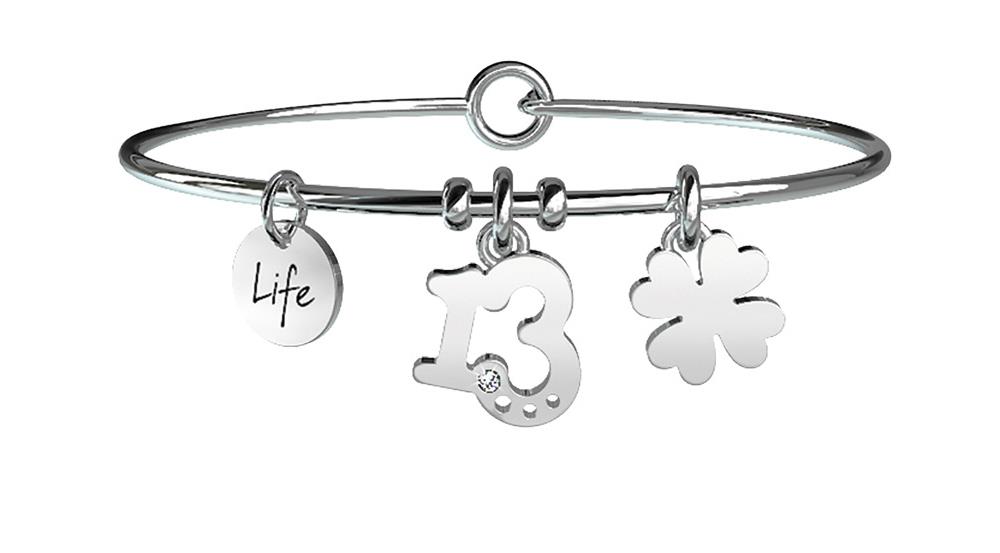 KIDULT Bracciale Donna Aulite Bianca | Elastic Con Sfere Sfaccettate E Acciaio 316L | Regolabile 5-6,5 Cm - 231528