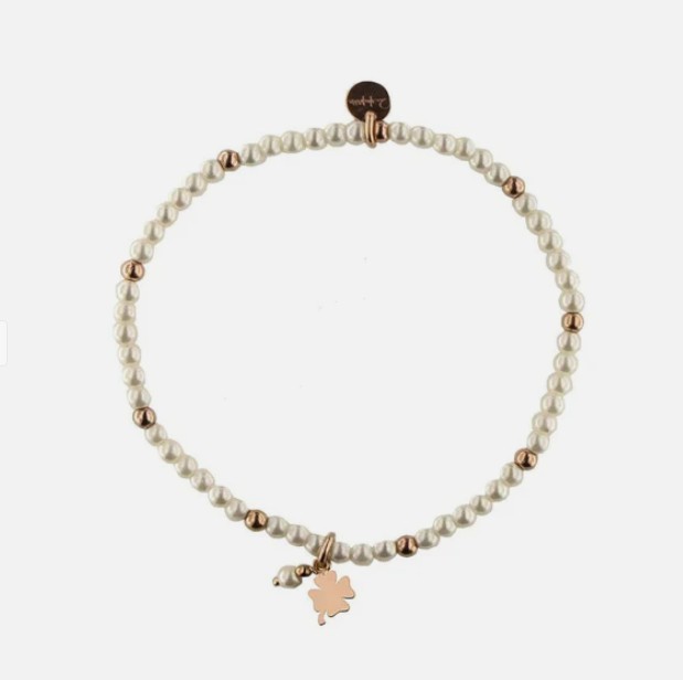 Bracciale elastico con perle e palline-QUADRIFOGLIO - RUE DES MILLE
