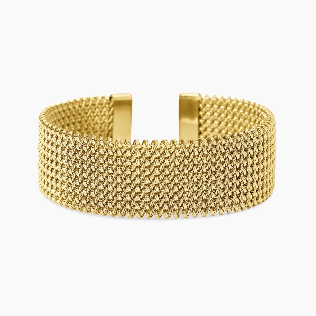 Bracciale cuff dorato con maglia mesh STYLE 61 - KIDULT