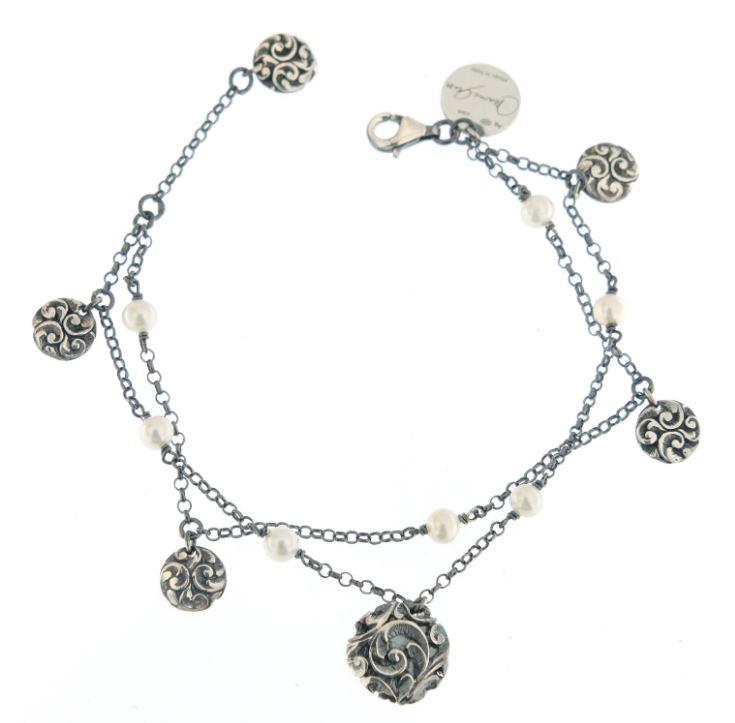 Bracciale Maria Luisa doppio con pendenti e perle - MARIA LUISA