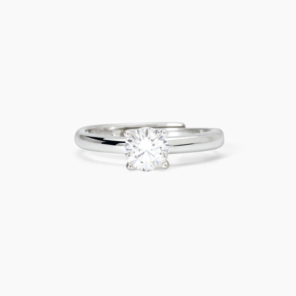 Anello solitario da donna in argento con zircone SOLITAIRE - MABINA