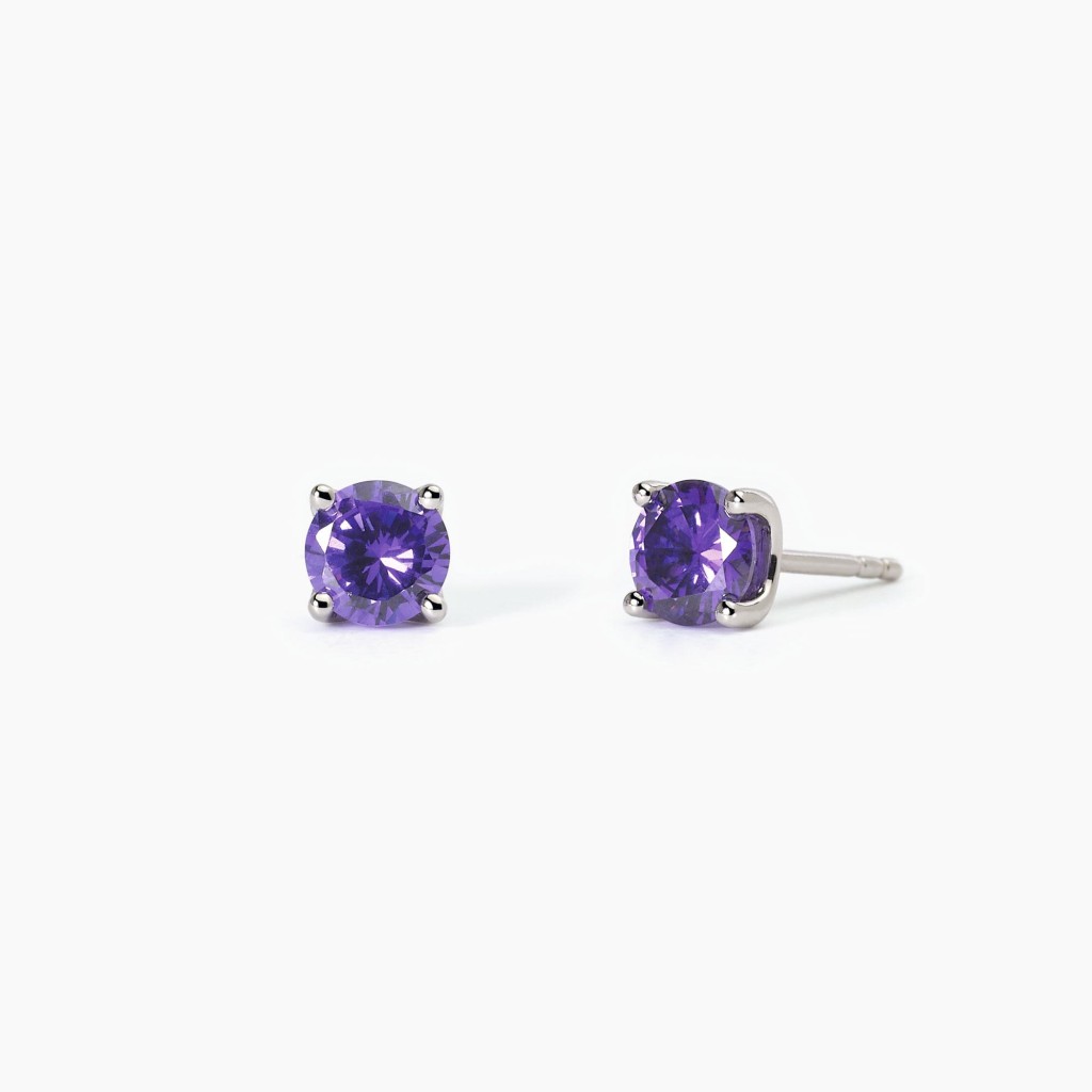 Orecchini in argento con zirconi viola SHINY - MABINA