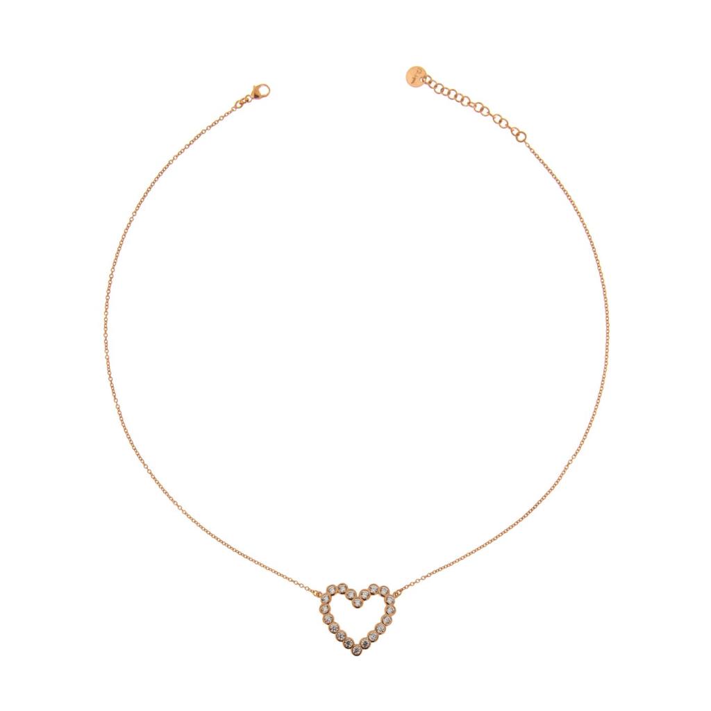Collana Girocollo Rue Des Mille Cuore Zirconi - RUE DES MILLE