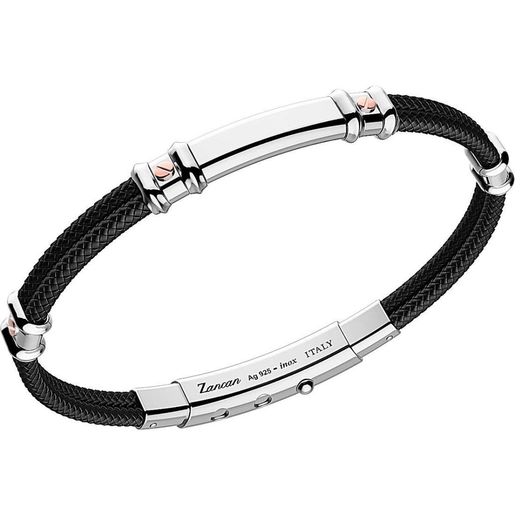 Bracciale Zancan Argento e Corda Nera - ZANCAN
