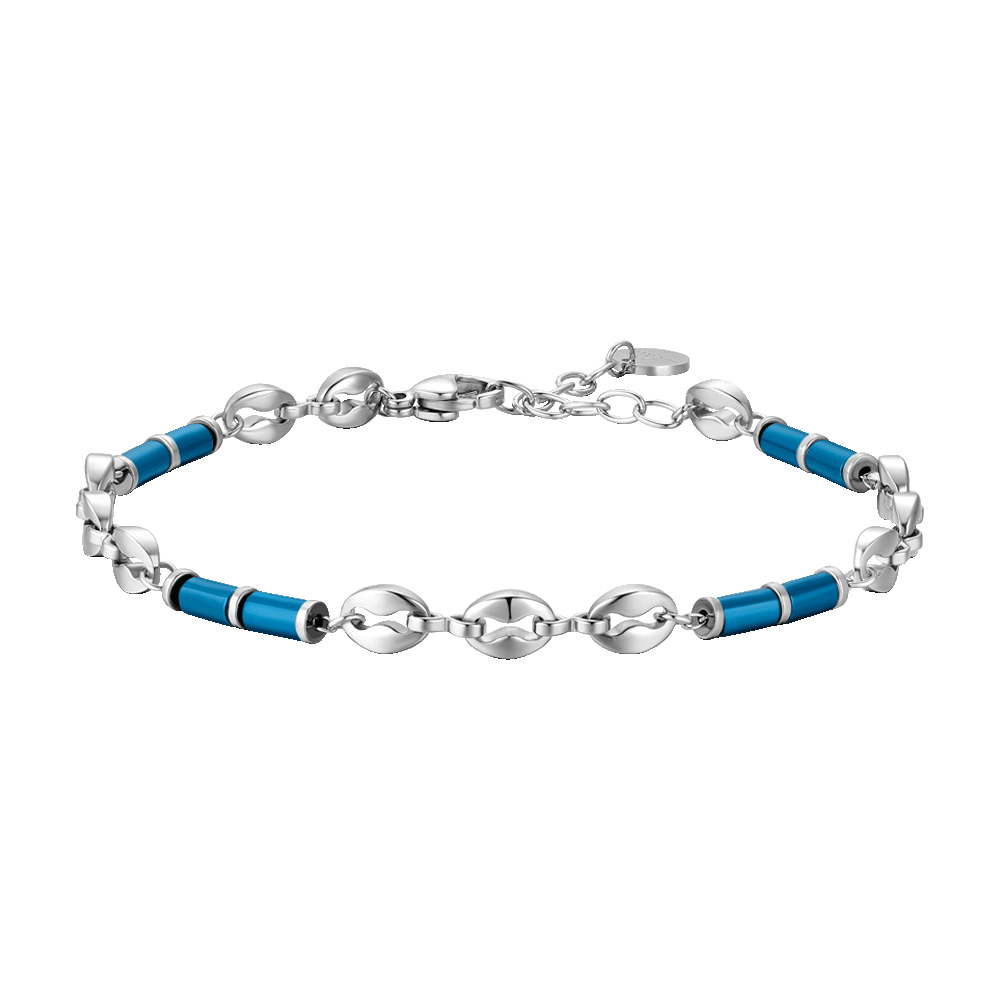 Luca Barra bracciale uomo in acciaio con ematite blu - LUCA BARRA