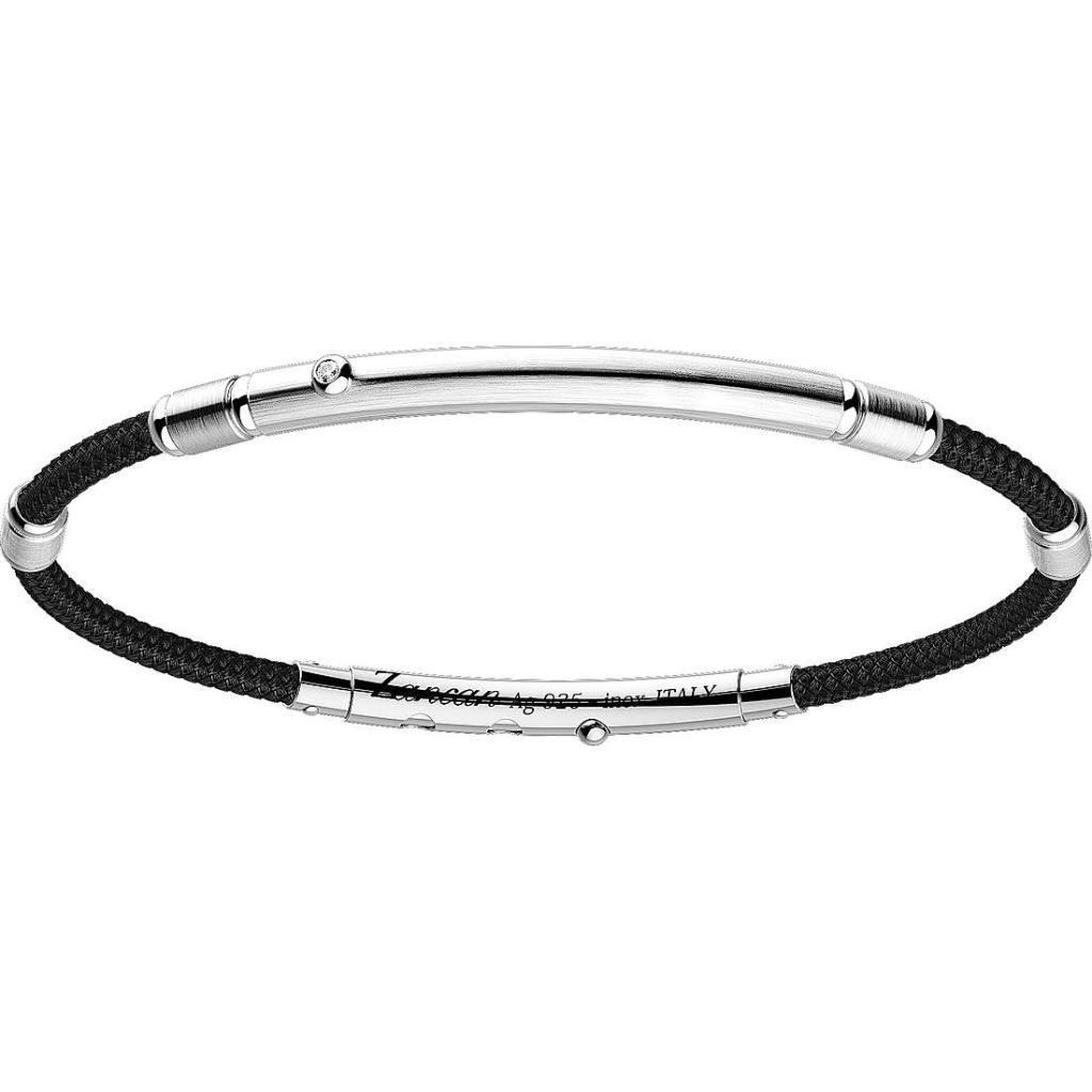 Bracciale Zancan Argento e Cordino Nero - ZANCAN