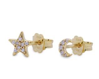 ORECCHINI LOBO CON ZIRCONI STELLA/LUNA - RUE DES MILLE