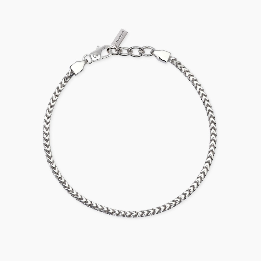 Bracciale in argento con catena franco V-SHAPE - MABINA
