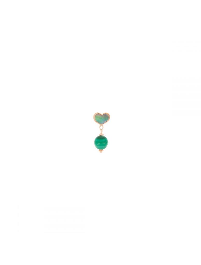 Mono Orecchino Maman et Sophie Pianeti Malachite Cuore - MAMAN ET SOPHIE
