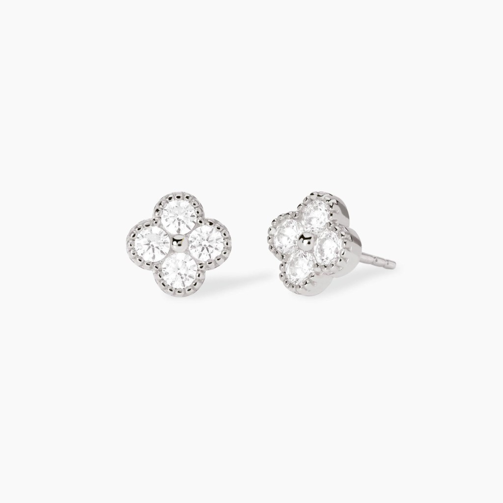 Orecchini con fiore in zirconi Jasmine - MABINA