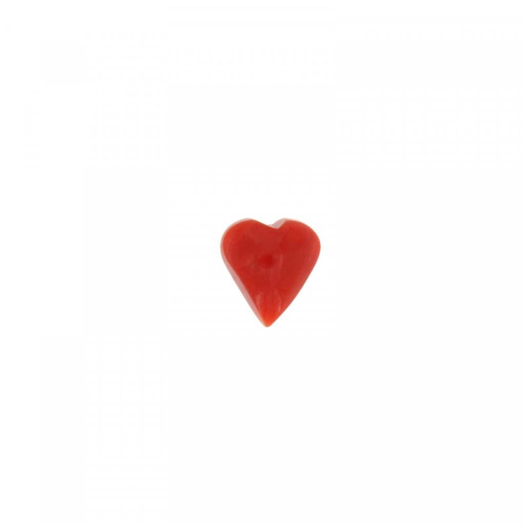 ORECCHINO SINGOLO A LOBO CON CUORE DI CORALLO - MAMAN ET SOPHIE