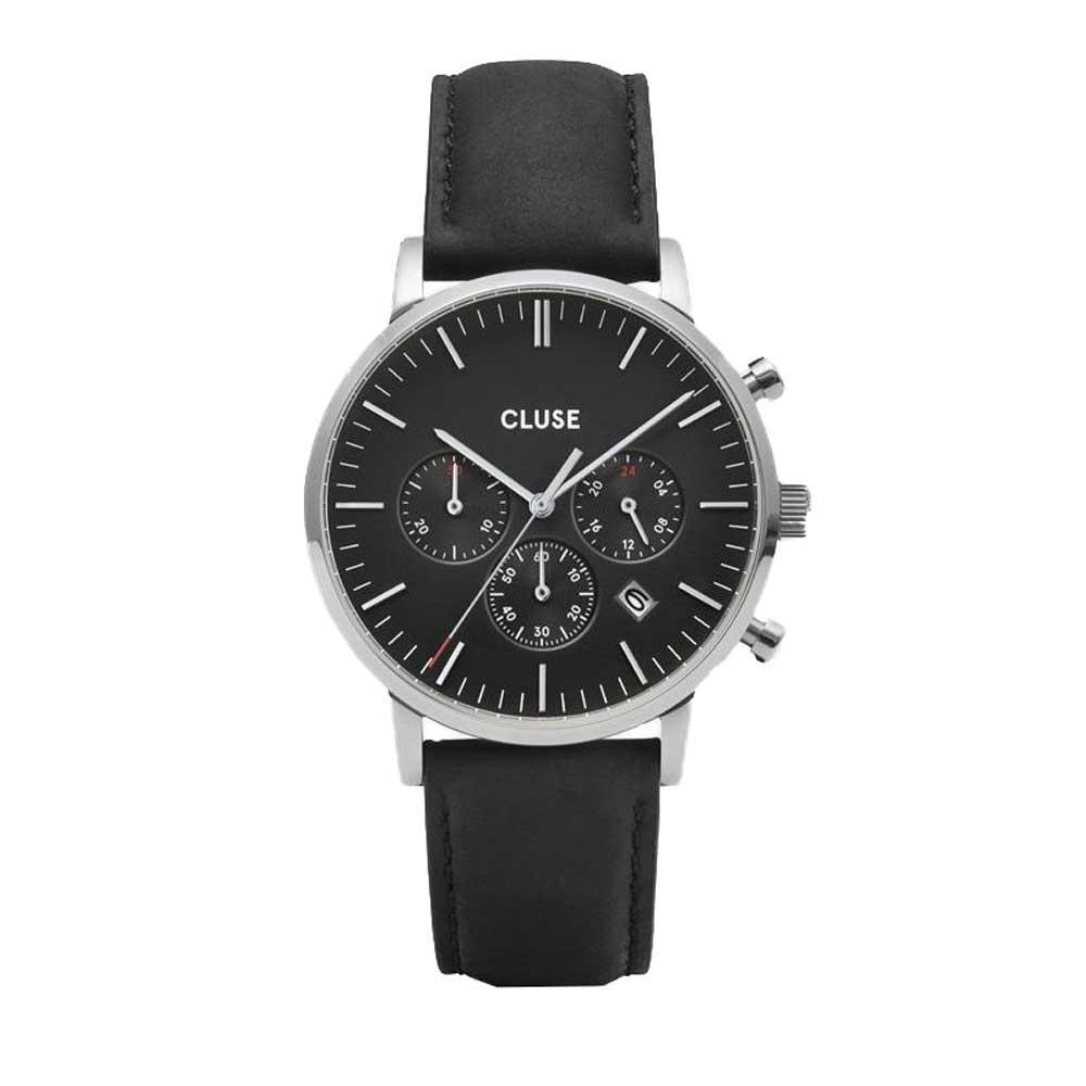 Aravis chrono leather silver black/black - CLUSE