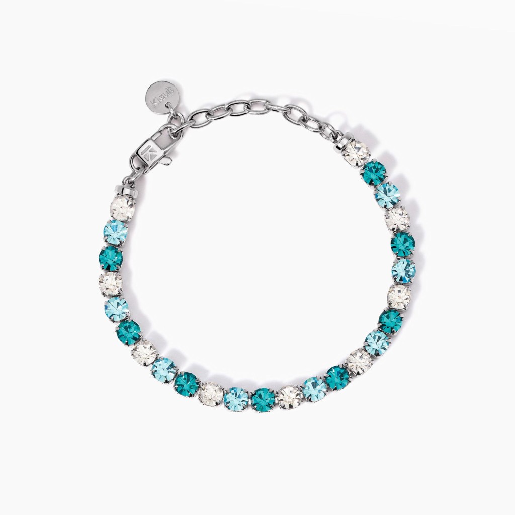 Bracciale tennis con cristalli bianchi e blu - KIDULT