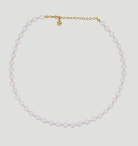 GIROCOLLO RUE DES MILLE PERLA E ZIRCONI MILKY ROSA - RUE DES MILLE