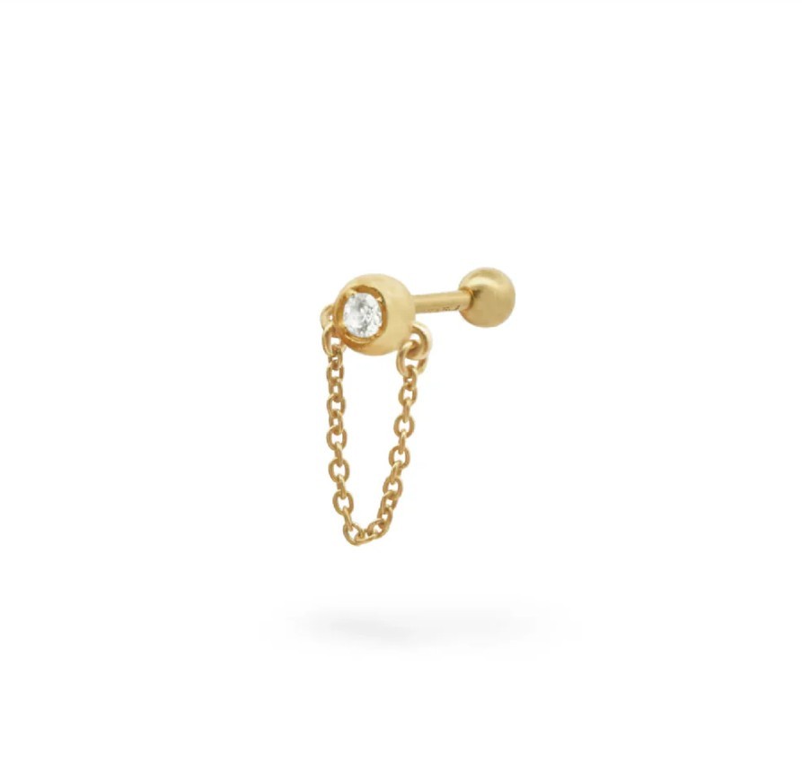 Helix Rue Des Mille argento 925 rodiato con zircone e catenella - RUE DES MILLE