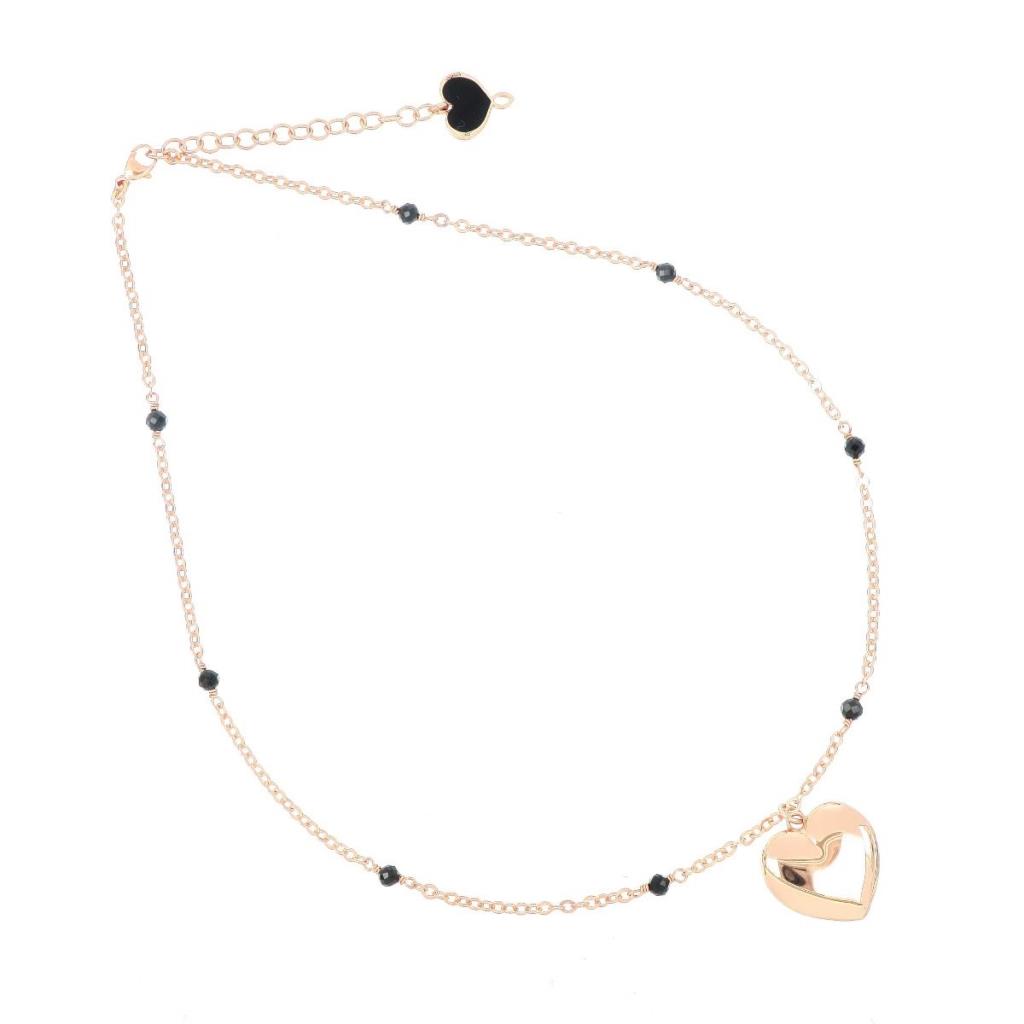 Collana Girocollo Maman Et Sophie Cuore e Spinelli Neri - MAMAN ET SOPHIE
