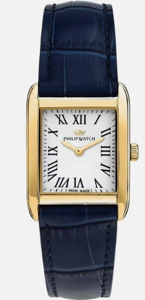 Orologio Philip Watch Museum R8251225501 Donna Pelle Blu Dorato Rettangolare - PHILIP WATCH
