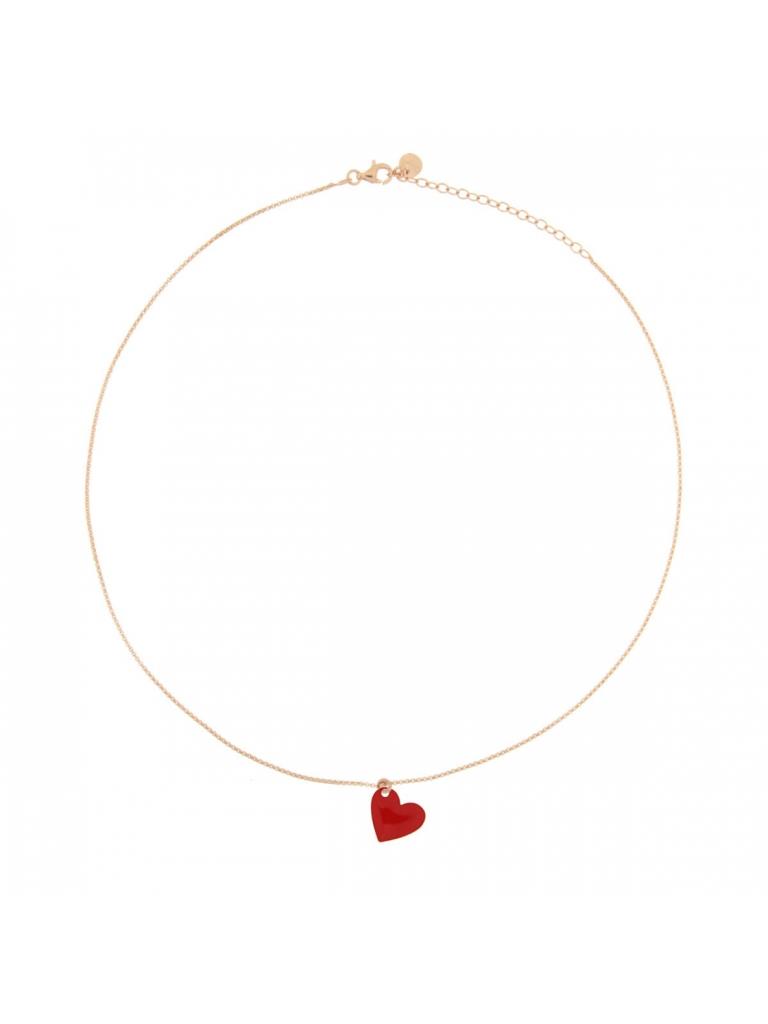 GIROCOLLO ARG 925% CIONDOLO SMALTATO CUORE - RUE DES MILLE