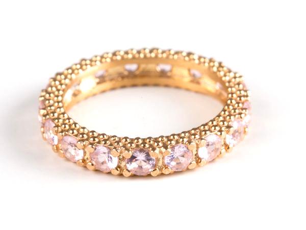 Anello Nelson Mini Marrakech Dorato Pietre Rosa - NELSON