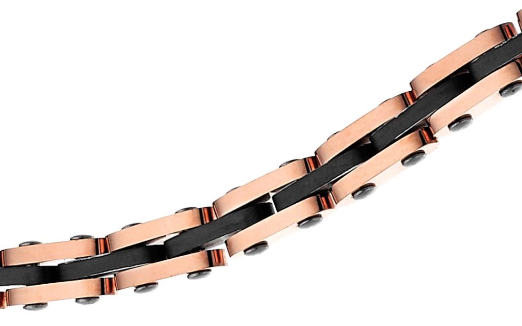 Bracciale Zancan da uomo Acciaio pvd Rosa e Nero - ZANCAN