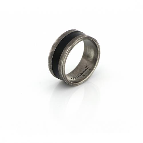 Anello Unoaerre in argento brunito - UNOAERRE