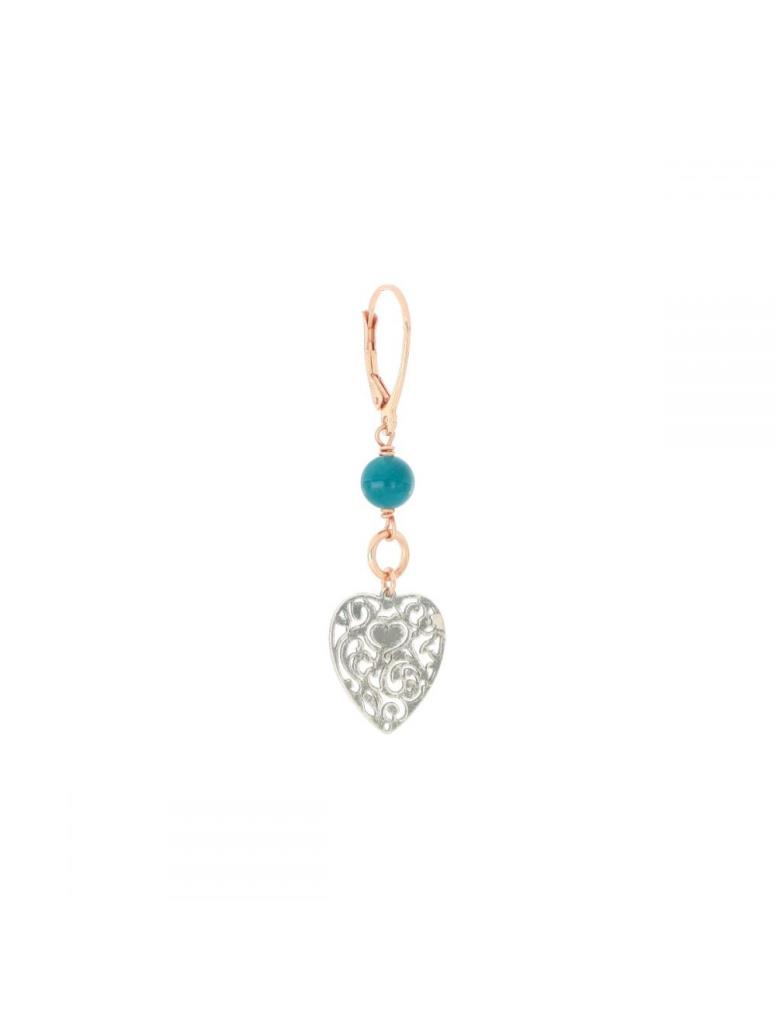 Mono Orecchino Maman et Sophie Pianeta Quarzo e Cuore Vittoriano - MAMAN ET SOPHIE