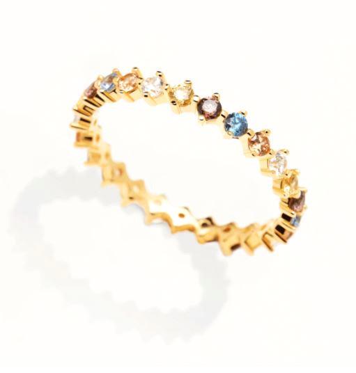 Anello P D Paola Sage Con pietre multicolor - PDPAOLA