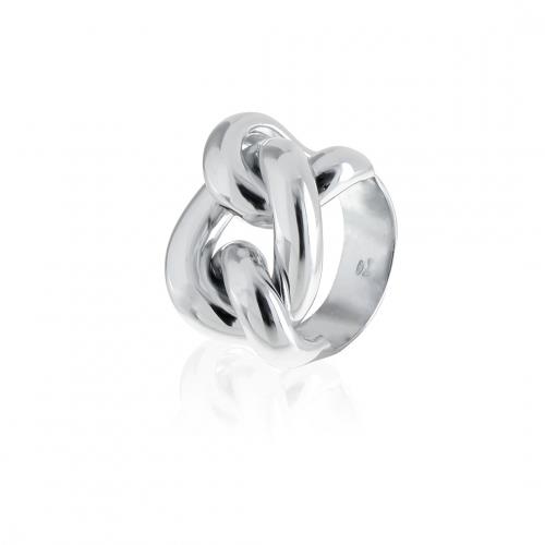 Anello Unoaerre in argento bianco con maxi maglia grumetta - UNOAERRE