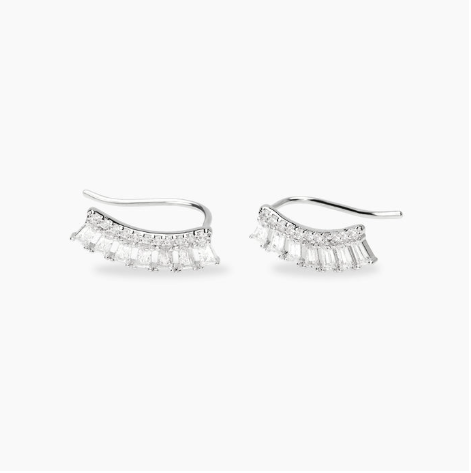 Orecchini in bronzo e argento con zirconi taper - MABINA