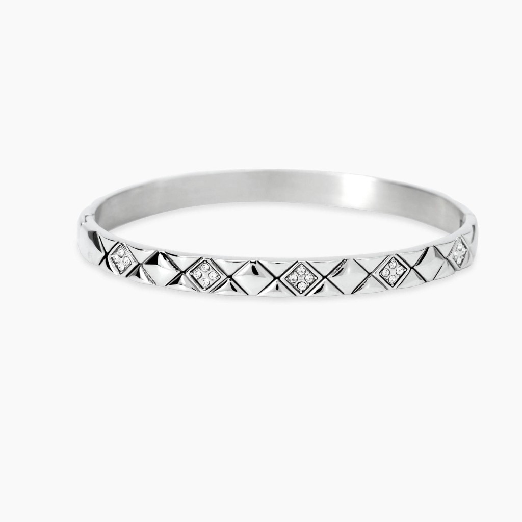 Bracciale bangle matelass&eacute; in acciaio - KIDULT