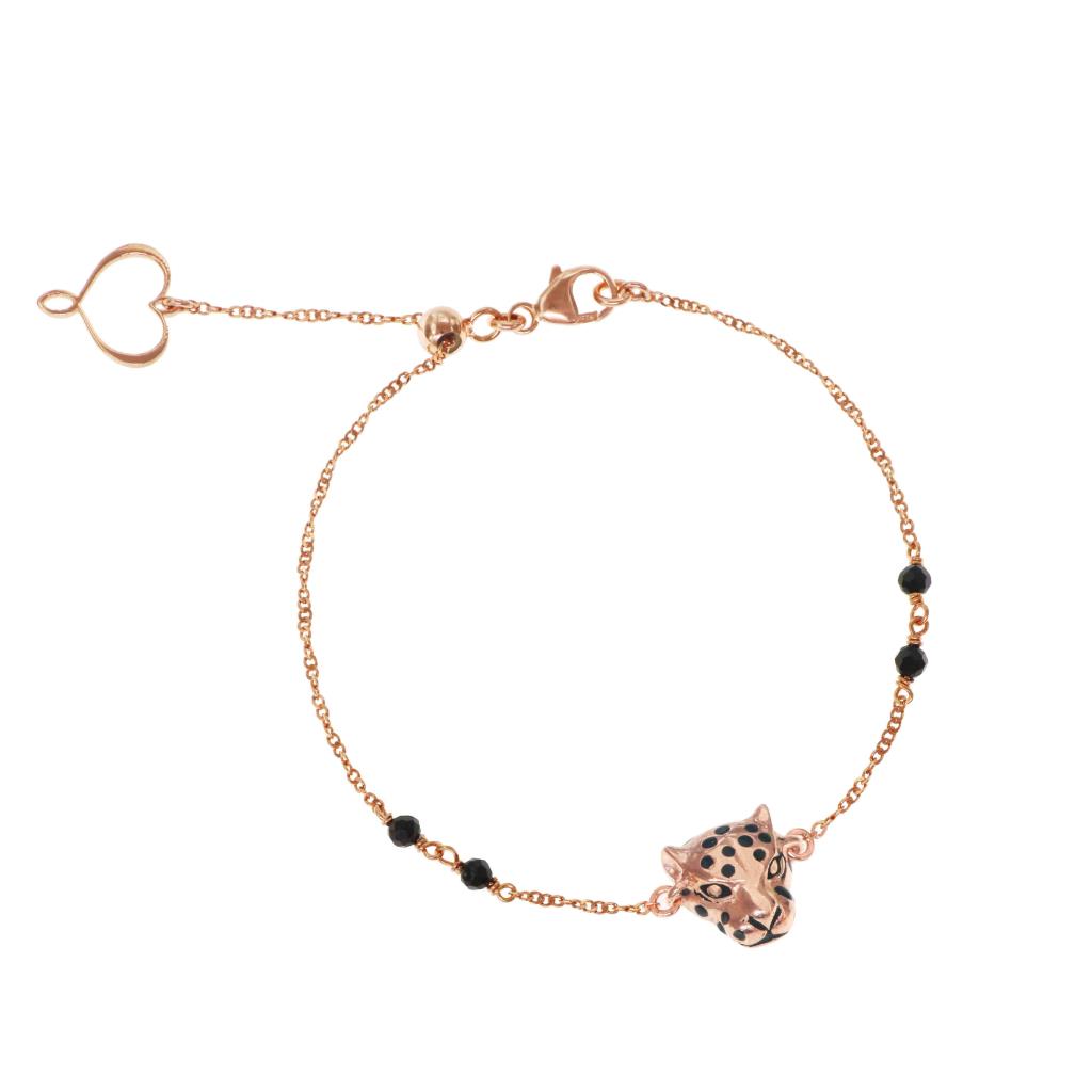 Bracciale Maman et sophie con leopardo oro rosa e spillo - MAMAN ET SOPHIE