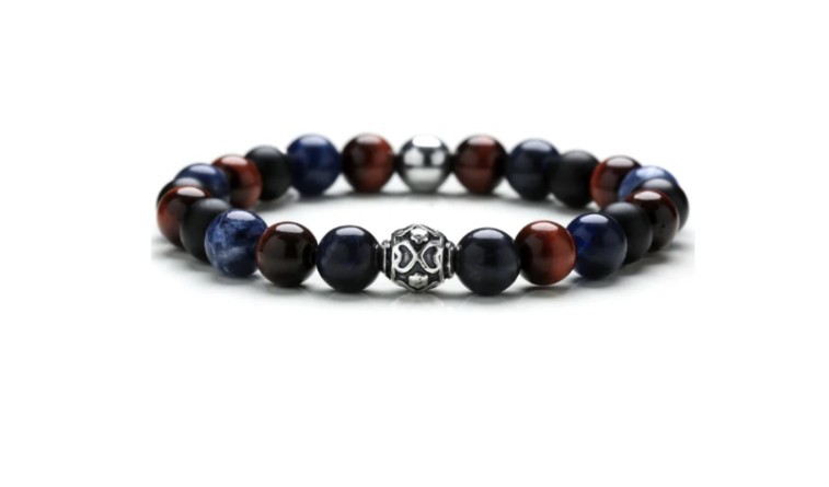 Bracciale Stone Red Blue onice sodalite ematite argento  - GERBA JEWELS