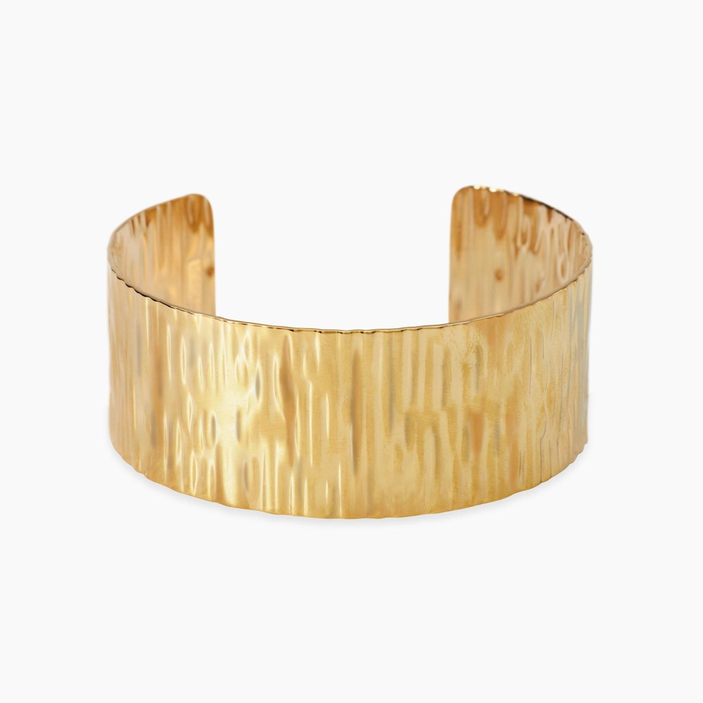 Bracciale bangle dorata effetto martellato Style 23 - KIDULT