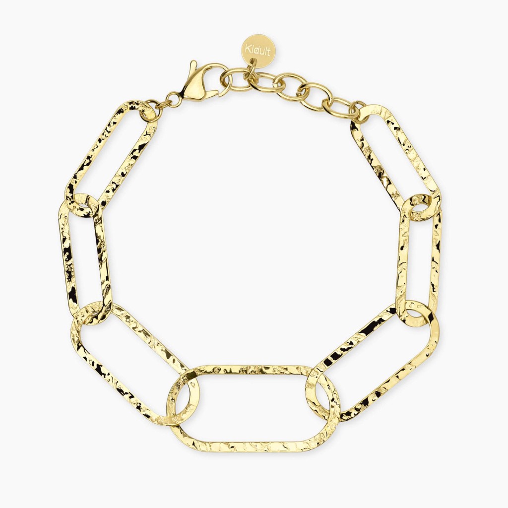 Bracciale con maglie dorate martellate - KIDULT